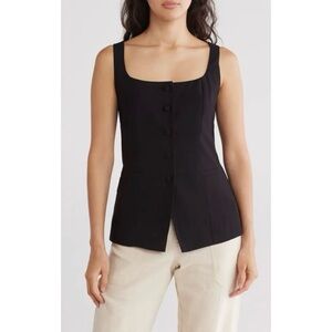 NEW WAYF Button-Up Vest Black Sz M